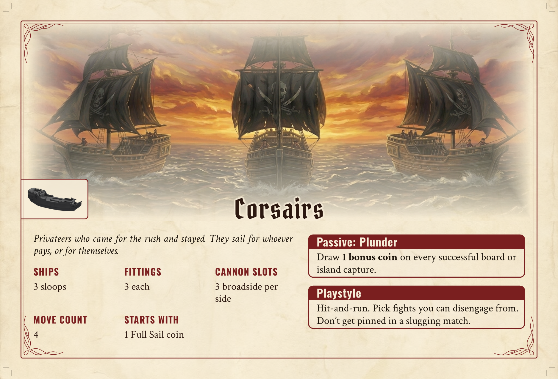 Corsairs faction card