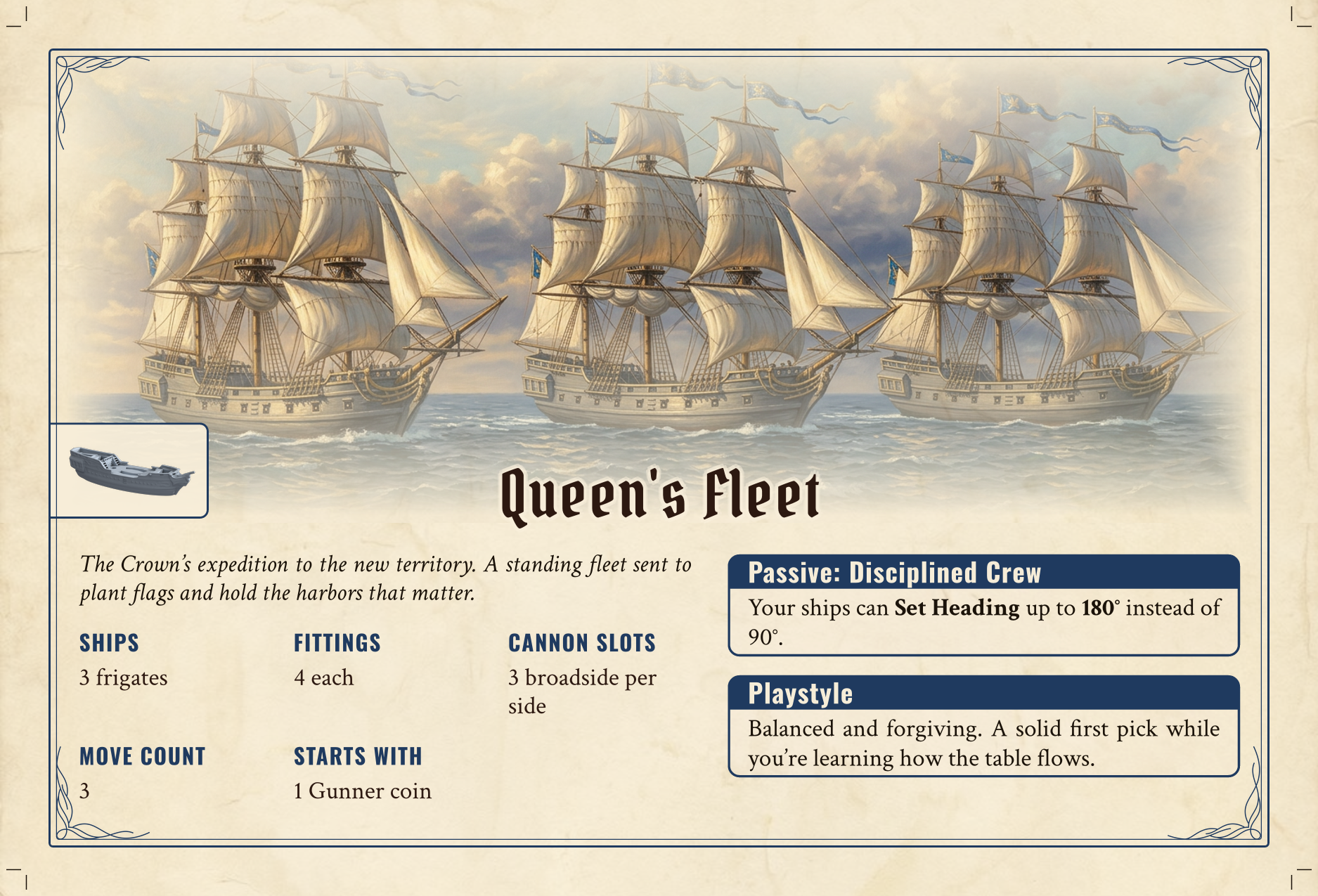 Queen's Fleet faction card